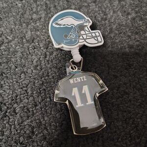Philadelphia Eagles Carson Wentz Football Retractable Badge Reel Id Holder New